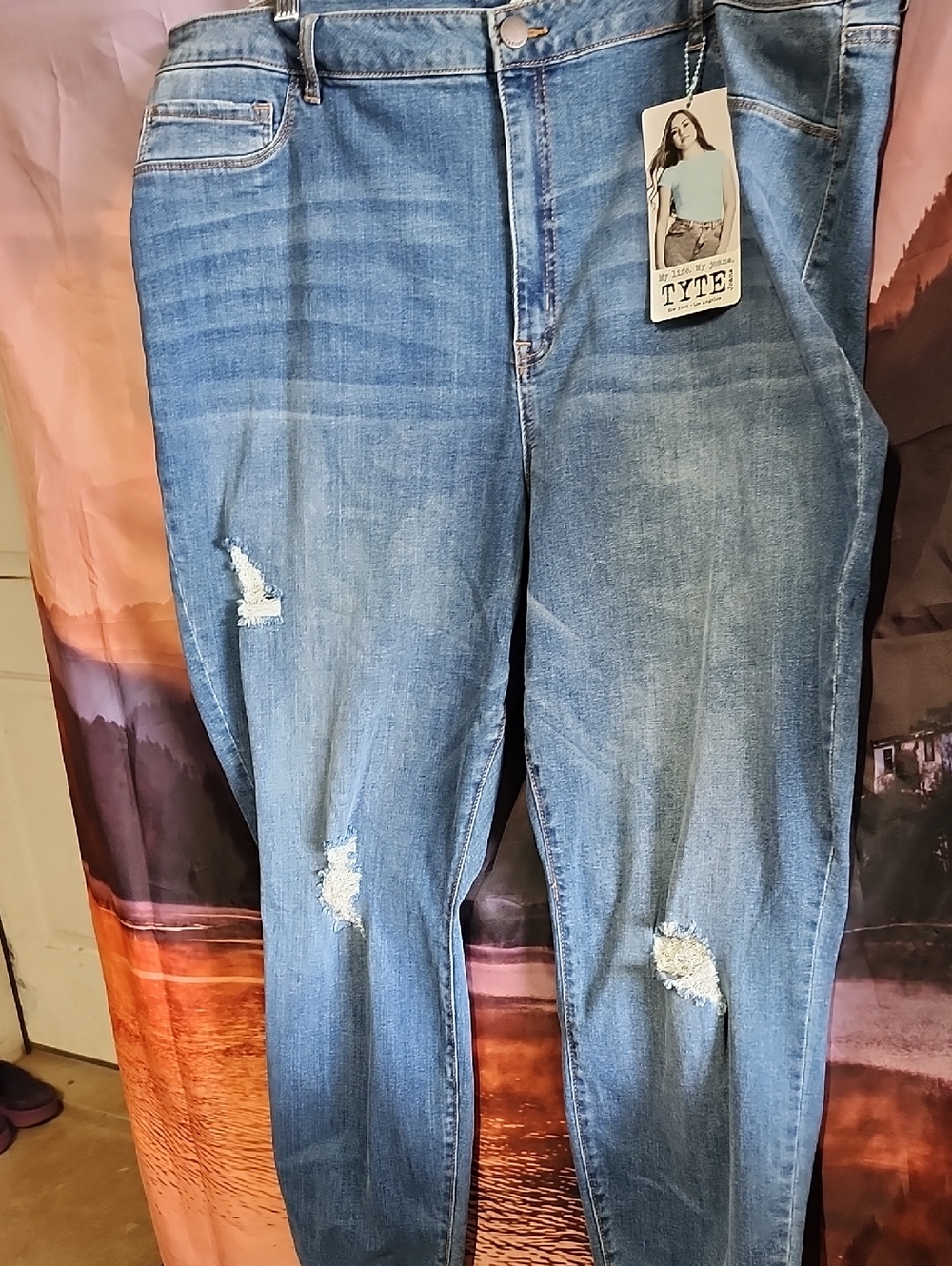 Tyte Jeans Light Blue Skinny Distressed Denim